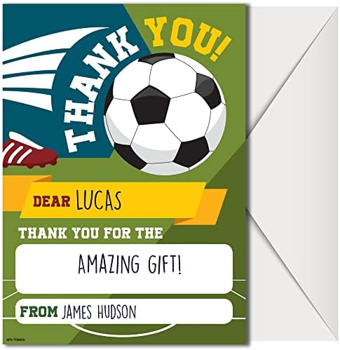 Фудбал Роденден Ви Благодариме Картички За Момчиња Со Коверти - - Фудбал Тематските Партија Ви Благодариме Картички За Момчиња,