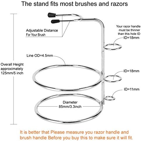 Универзален Држач за Држач за Бричење и Четка Со Сет За Садови За Нерѓосувачки Бричење, Прилагодливи Екстра Широки Отвори За