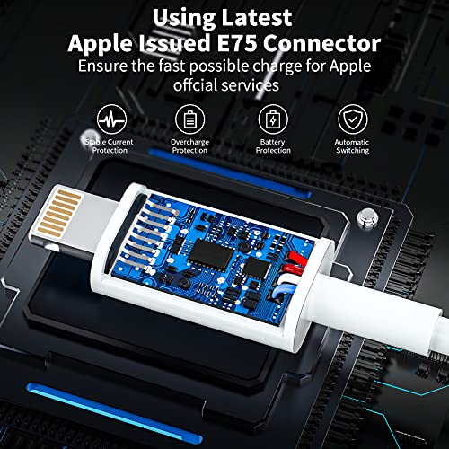Belcompany [Apple MFI овластен] кабел за полнач за iPhone, 2 пакет молња до USB кабел 6.6FT, оригинален сертифициран кабел за синхронизација