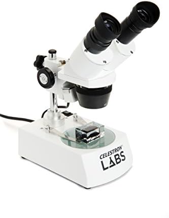 Celestron-Labs Celestron-двогледен стерео микроскоп-зголемување од 20-60x-горно и долно осветлување на LED-вклучува 10 подготвени