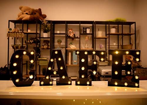 Foaky Black LED Marquee Number Broild Signing Light Up Marquee Buter Sign за ноќно светло свадба роденденска забава батерија батерија