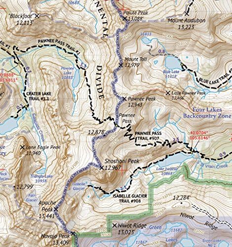 Индиски Врвови - Џејмс Врв Пустината-Колорадо Топографски Пешачење Мапа