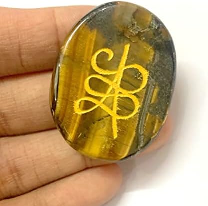 Crystalmiracle Tigers Eye 1,5 Zibu Symbl Crystal Stone Crystal Stone gift Wellness Relaxation Gemstone Handncaped Palmstone