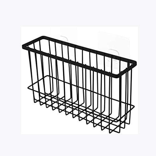 TJLSS Ironелезна решетка, кутија за складирање кутија за кутија за кутија кујна за складирање на кујна за складирање на wallид без дупчење