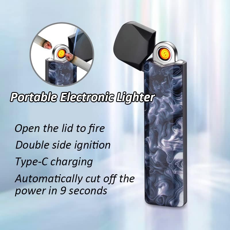 Електронски тенок полесен USB мини запалки на ветерници за полнење на тенок калем, преносен плазма, полесен двојно странично палење