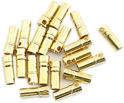 Dgzzi 20 парови 3,5 мм злато позлатен машки и женски приклучок за приклучок за конектор за куршуми за RC батерија ESC мотор