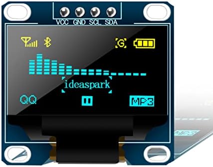 IdeasPark 3PCS 0,96 инчен OLED дисплеј 3-бои 128x64 SSD1306 SPI I2C IIC Сериски LCD екрани модул табла со 4 пина залепена и 10 кабел