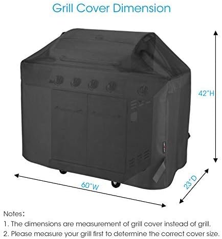 Покрив на Грил Уникук 60 инчи, тешка водоотпорна обвивка за скара за гас, Fade и UV отпорен на BBQ, издржлив и удобен капак за