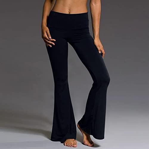 Палацо нога половината јога дното на панталоните Широки женски панталони одблесови панталони со високи јога панталони јога панталони плус големина
