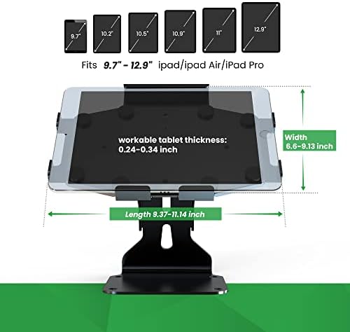 ПИНИКОКС УНИВЕРЗАЛНИ ПОС ТАБЕЛЕНСКИ ТАЛЕТ, АНТИ-КБЕД мало Киоск iPad Stand за 6-12,9 инчи iPad Pro Air Mini, ротирачки столб за