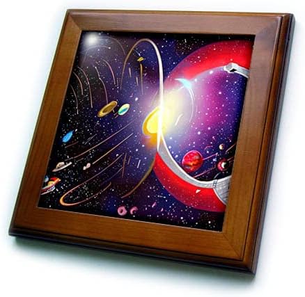 3дроза Апстрактна Уметност За Истражување На Вселената. Вселенски Бродови, Ѕвезди, Сончева Светлина Подарок-Врамени Плочки