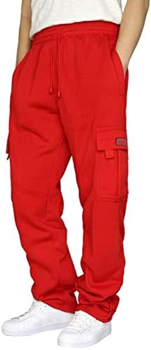 Карго панталони за мажи опуштени вклопени каузални тенок плажа работа голф -чиста карирана панталони со џебови товарни панталони панталони