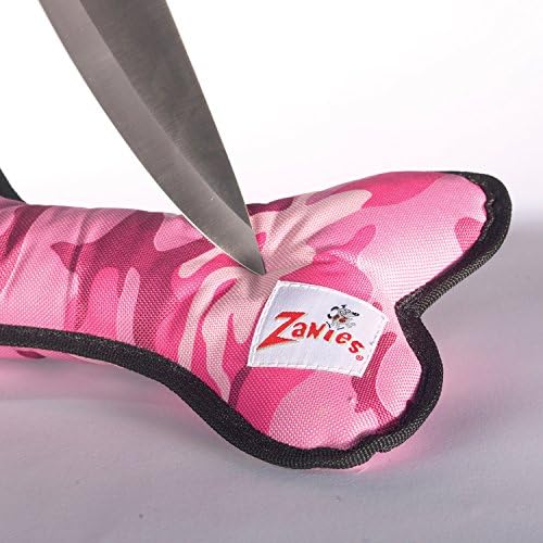 Zanies Tustrystructable Bosse Dog Dog играчки, розово камо, големо 11,75 “