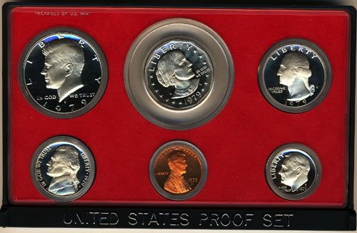 1979 С Облечен Доказ 5 Монета Поставена Во Оригинален Владин Доказ За Пакување