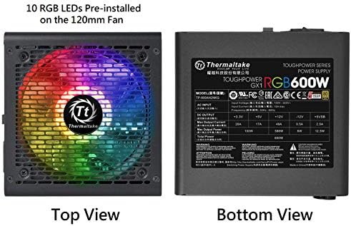 Thermaltake TargePower GX1 RGB 600W Gold SLI / Crossfire Подготвено континуирано напојување RGB LED ATX12V v2.4 / EPS v2.92 80