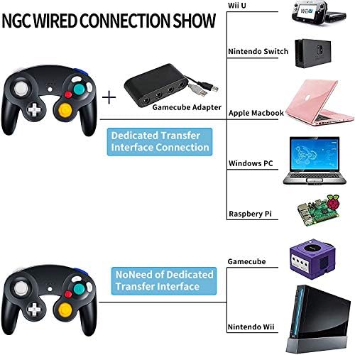 Согјупк 2 Пакет Контролер Замена За Gamecube Контролер, Жичен Контролори Класичен Gamepad компатибилен Со Nintendo И Wii Конзола