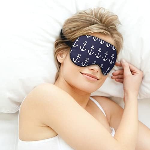 Наутичка морнарица сина сидро маска за спиење лесна маска маска маска за очи со прилагодлива лента за мажи жени