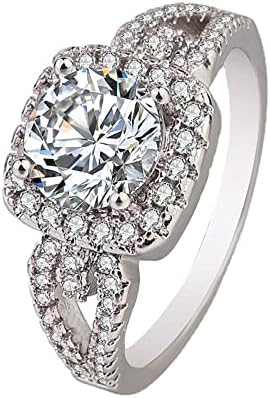 Moissanite прстени за жени принцезата Дијамант Отворен прстен прстени Деликатен дизајн Дијамант моден прстен светло луксузен прстен со