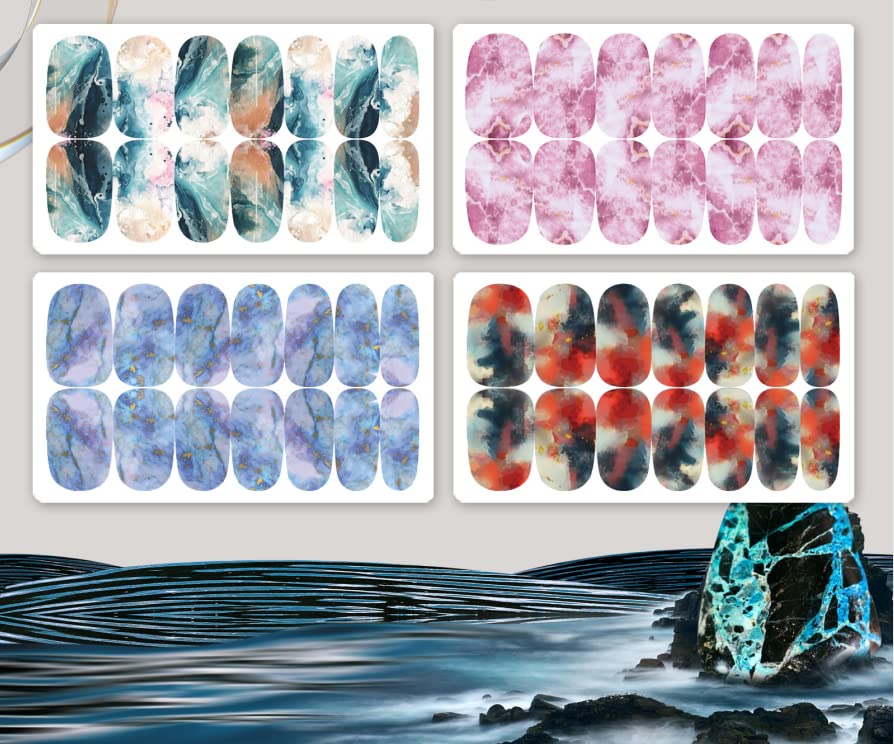168 парчиња 12 листови налепници за нокти целосни обвивки Полски налепници декорални ленти само-ахезивни комплети за уметност за нокти за жени