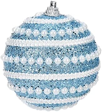 Декорација на новогодишна декорација приврзок шарен топка Божиќна топка Божиќна декорација виси топка елка украс памучен венец 16 инчи