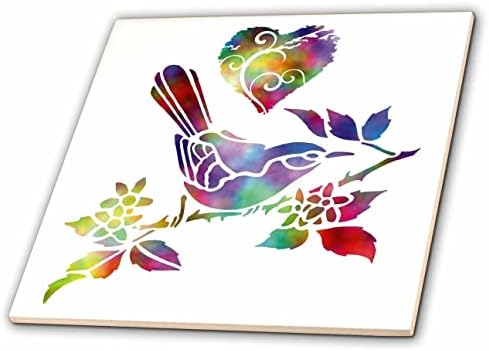 3drose Љубов Warbler Птици-Вратоврска Боја Warbler Птица И Вител Срцето-Плочки