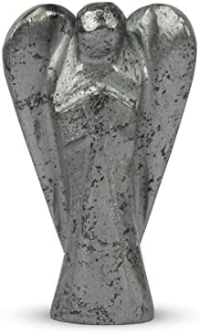 Селенит Ангел Фигурини сет, Статуа на Ангел Гардијан врежана за loveубов, мир, заздравување