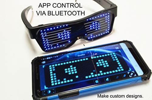 LED Светло Сонце Очила Со Bluetooth Стан Контрола DIY Текст Графика &засилувач ;mам