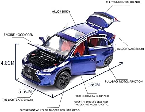 Скала модел на автомобили за лексус NX200T легура на легура на автомобили Повлечете го декорацијата за светло за звук