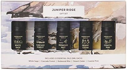 Сет на подароци за есенцијално масло од Juniper Ridge - Пет освежувачки и ароматични мириси нанесени со белешки од природата - есенцијалните масла