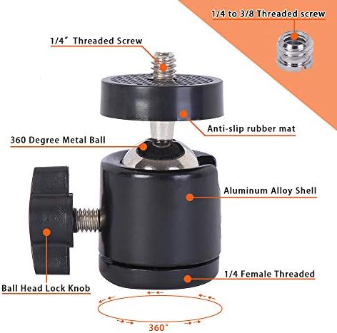 IMT 6 Монтажа за вшмукување чаша со 360 глава на топчеста, монтирање на вакуумска вшмукување на пумпа за акција за акција/DSLR/камкордери/телефон,