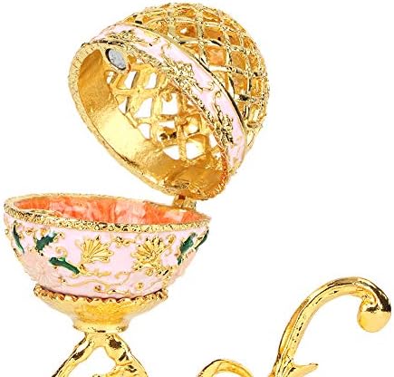 Ајбал рачно насликана емајлирана фабел јајце во стил на јајце, украсен кутија за накит со накит со украси за украси за домови