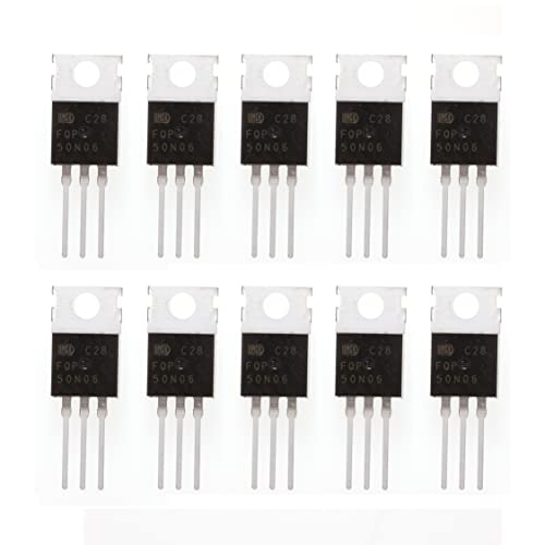 Huaban 10 парчиња FQP50N06 50N06 VDSS = 60V RDS = 0,022 OHM ID = 50A TO220 Power N-Channel MOSFET Transistor