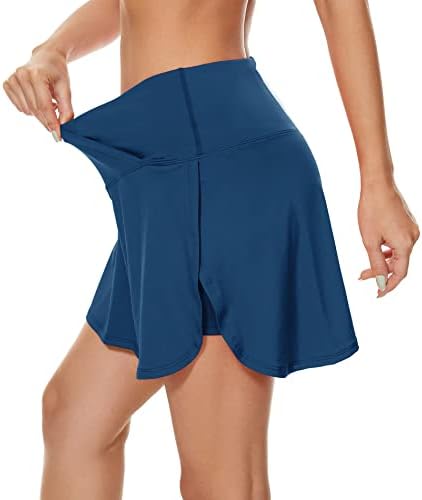 Американски трендови тениско здолниште за жени со шорцеви здолништа со џебови со џебови со високи плетени атлетски здолништа