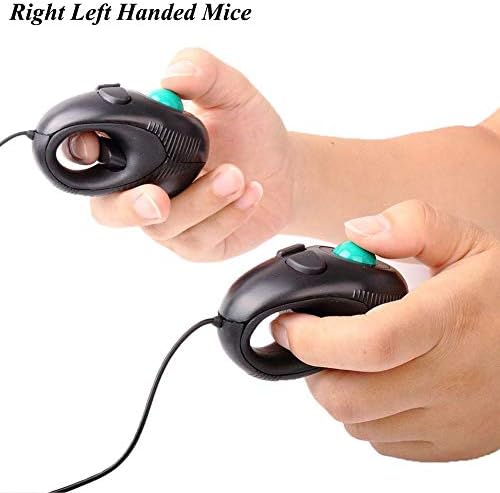 Ергономски рачен прирачник глушец жичен мини USB преносен пат за патување со прсти, десно лево раце глувци за компјутерски лаптоп
