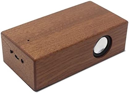 Преносен говорник за индукција на Ledholyt, мал ретро дрвен стерео звучник, природен дрвен капак на боја на орев, USB полнење
