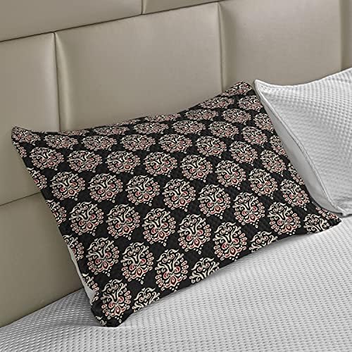 Амбесон Дамаск плетен ватенка перница, традиционални старомодни апстрактни мотиви цветни средновековни модни викторијански, стандардни