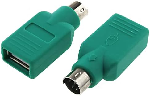 RLECS USB ДО PS2 Адаптер 2pcs Зелена PS/2 Машки ДО USB Женски Конвертор Адаптер За Глувчето И Тастатурата