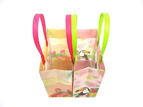 Tinymills Flamingo Tropical Luau Party Party Fably Tagks Treating Togs со рачки за роденденска забава подарок Goody торби, бебешки туш