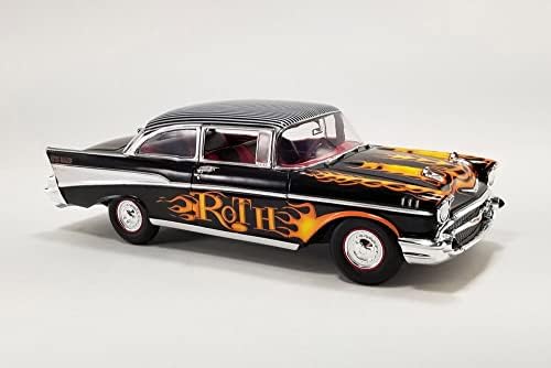 Modeltoycars 1957 Chevy Bel Air Hot Rod Big Daddy Ed Roth, Black - Acme A1807014 - 1/18 Scale Diecast Car