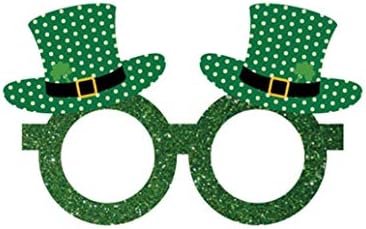 9 компјутери Св. Патрик Денот на очилата на зелените затворачи на зелените бленди Шамок пиво ирски среќа лежерска капа очила за сонце за сонце, фото реквизити за дет