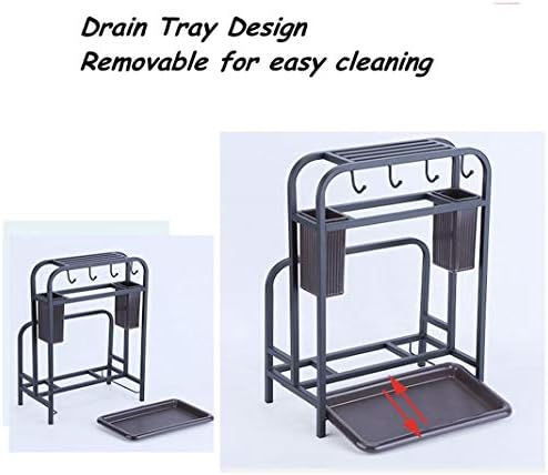 Кујна Полица За Складирање Нож Блок &засилувач; Сечење Одбор Решетката Countertops Организација Нерѓосувачки Челик Носителот со 4 Кука за