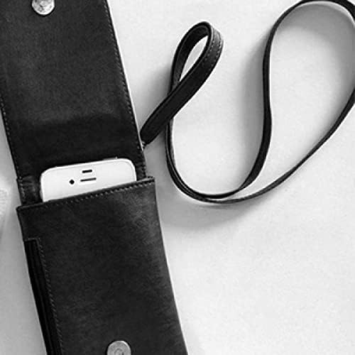 Ја сакам Италија збор loveубов срцев круг форма на телефон Телефон паричник чанта што виси мобилна торбичка црн џеб