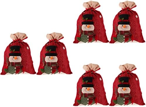 TENDYCOCO 6 еез Прекрасна За Еднократно Складирање D Торбичка S L Стареење X Добрите Кеси За Завиткување Бонбони Го Фаворизираат Божиќ Фаворизира Дизајн Божиќни Материја