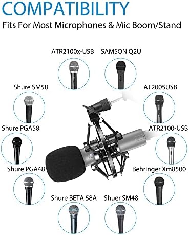 Etour Q2U USB/XLR Микрофон Шок Монтирање Со Поп Филтер, Микрофон Анти-Вибрации Суспензија Шок Држач Држач Компатибилен Со Аудио-Техника