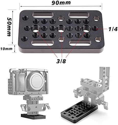 Hersmay Префрлување на плоча за сирење со брзо ослободување 1/4 & 3/8 за нишка за кафез DSLR Rageblock Dovetail кратки шипки