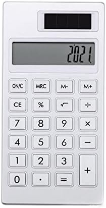 Соларен преносен калкулатор Едноставен стил INS бел 12 основен стандарден калкулатор со лесен дизајн на школка и еластичен дизајн на еластична