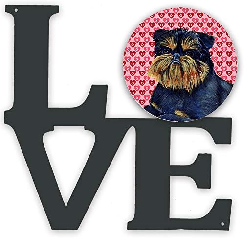 Богатствата на каролина LH9163WALV Брисел Грифон Срца Љубов И Денот На Вљубените Портрет Метал Ѕид Уметнички Дела Љубов,