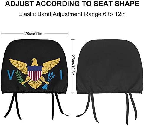 Wxueh USA Flag Девица Острови Универзален автомобил за седишта за седишта за глава опфаќа удобност, автоматско предно седиште додатоци за декорација