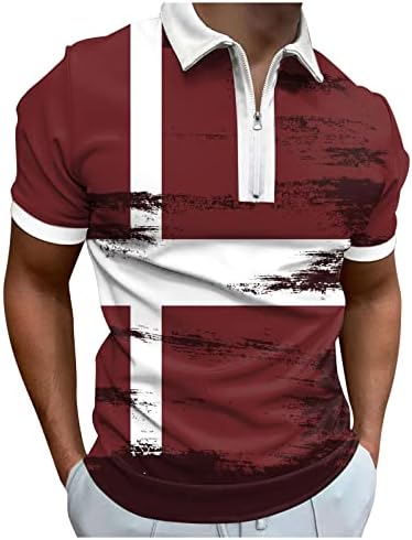 Летни поло маици за мажи обични кратки ракави за кратки ракави, постепено лабаво вклопување во голф Полос Туника кошули