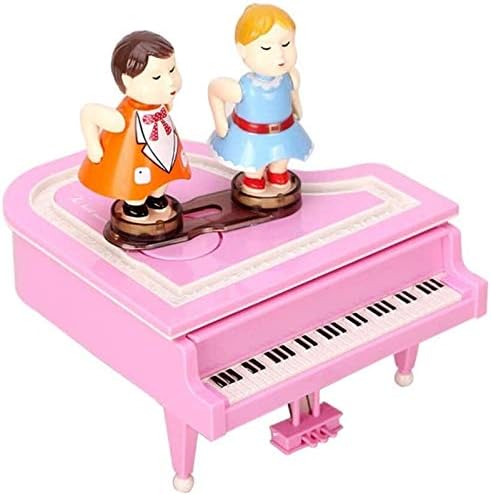 АЛРЕМО ХУАНГКСИНГ - Домашна декорација Пластична ротирачка пијано модел музичка кутија декорација пијано музичка кутија минијатурни занаети